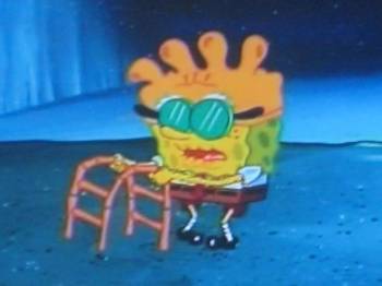 SpongeBob pretending to be his grandpa